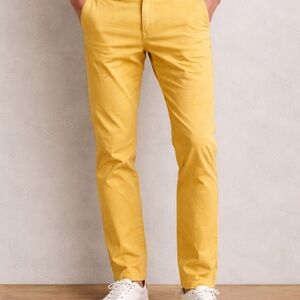 J.Crew Broken In Urban Slim Fit Chino Pants Yellow Cotton Men's 30x32 Flat Front